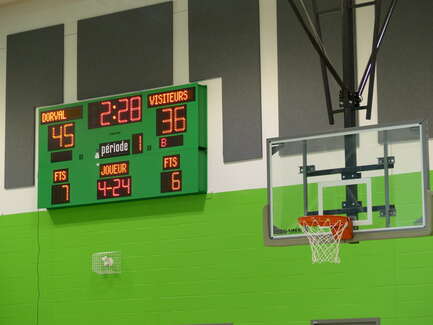 Tableau indicateur de basketball 2780 (10' x 5') avec affichage électronique - Dorval