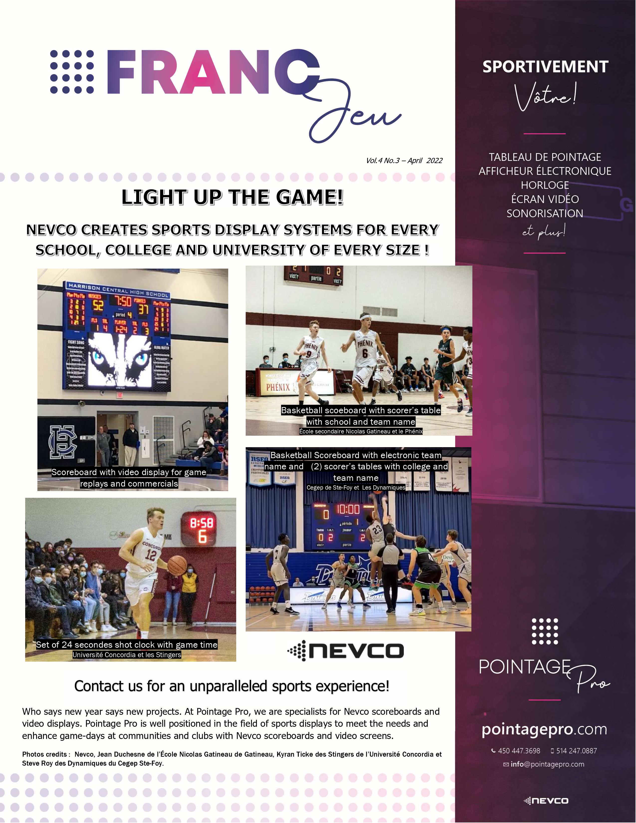 Light up the game with a Nevco sport display