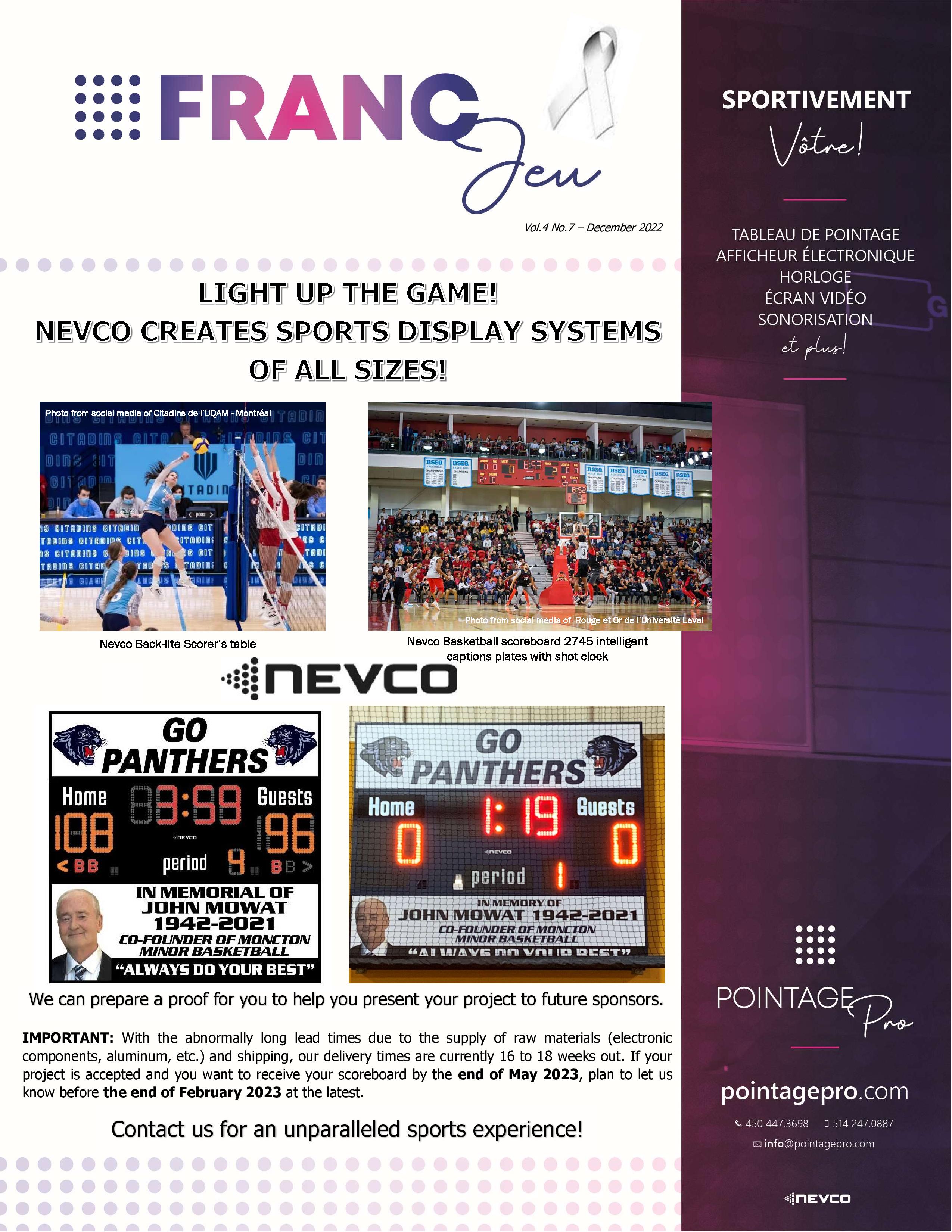 Light up your basketball or volleyball game with a Nevco Scoreboard
